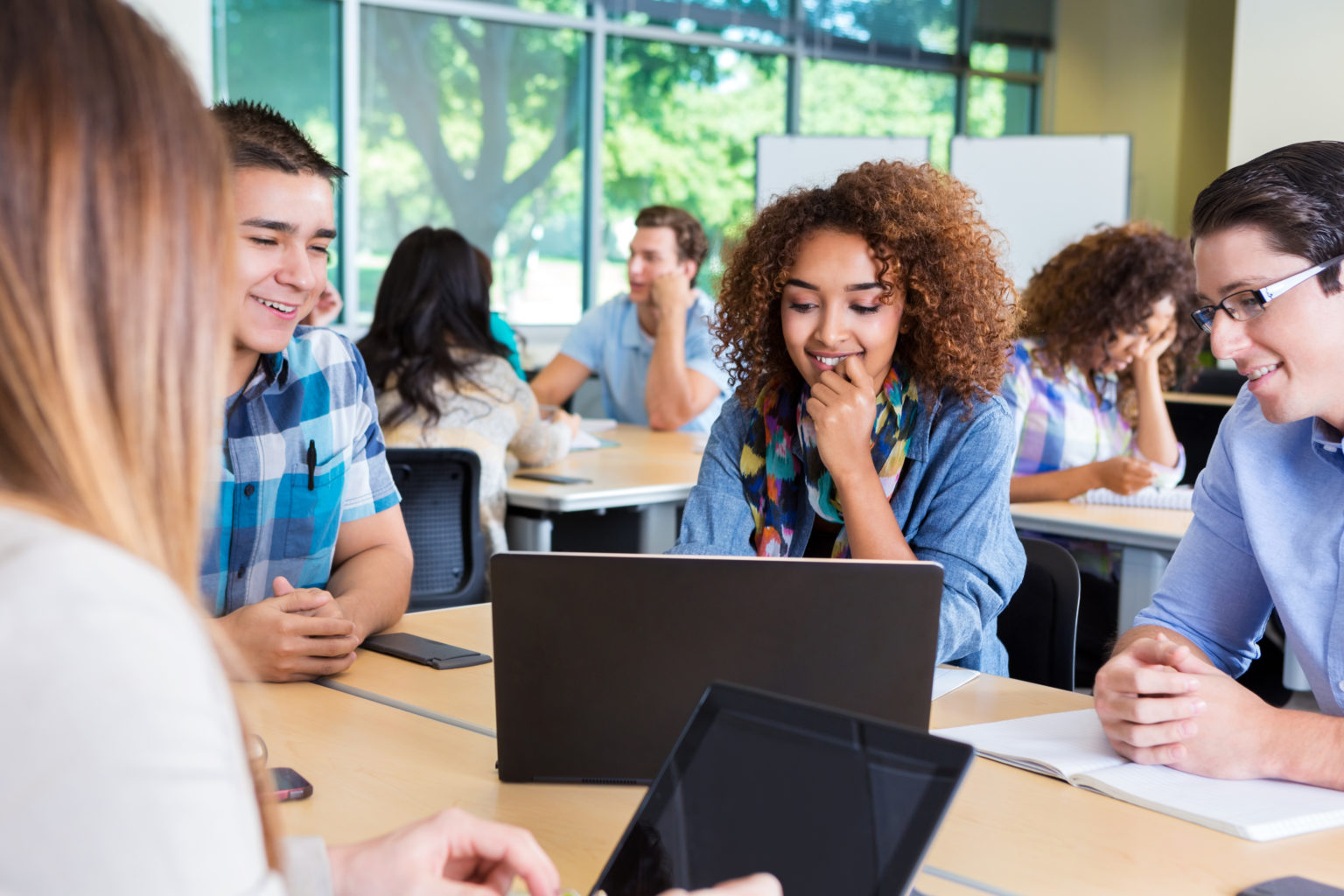 small groups of students