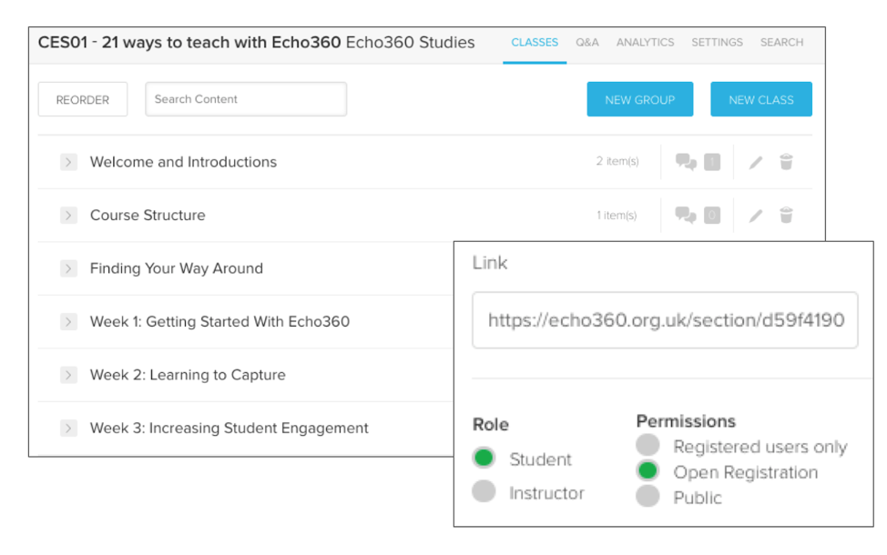 Create an Online, Open Course with Echo360