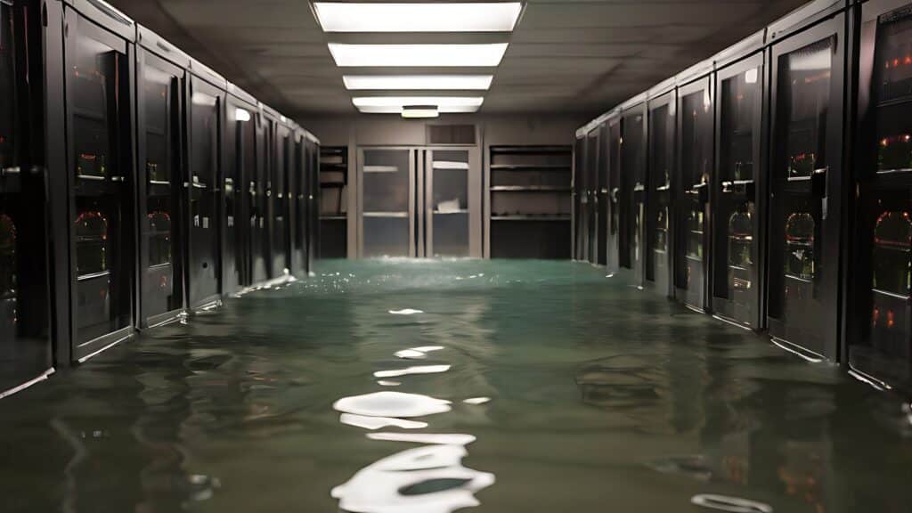 Flooded on server room